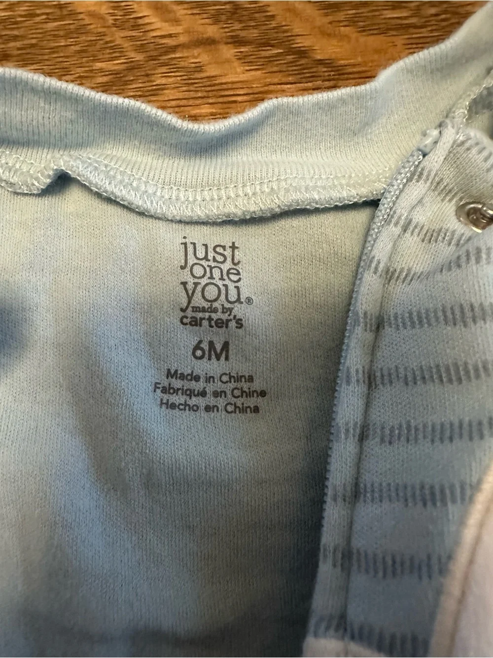 Carter’s Blue Striped Bunny Footed One-Piece